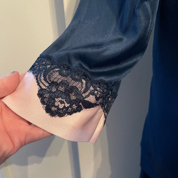 Vintage Undercover Wear Blue & Pink Silky 2pc Pj Set Size M - Picture 5 of 16